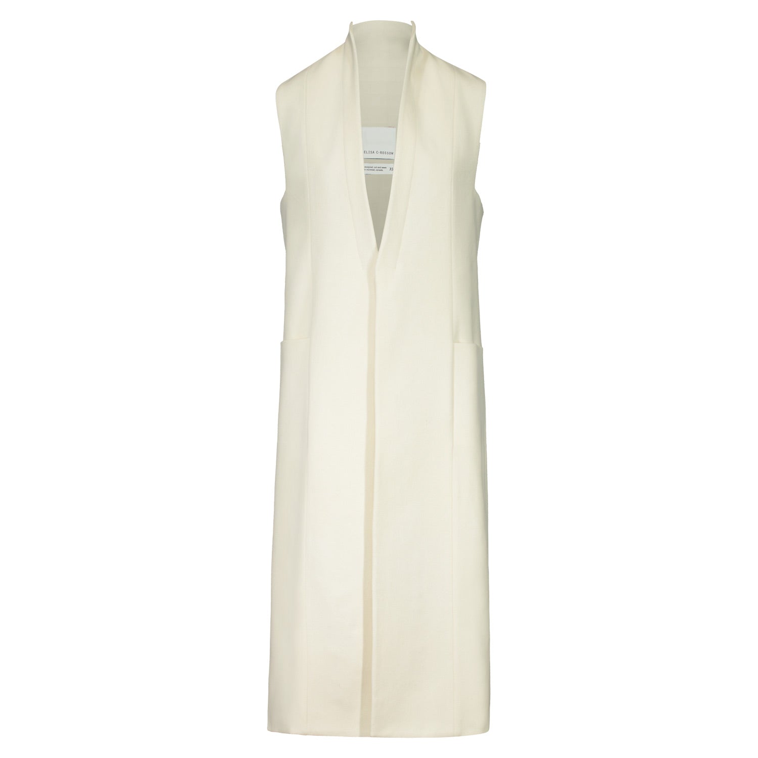 Alba Cream Sleeveless long wool coat – Elisa C-Rossow